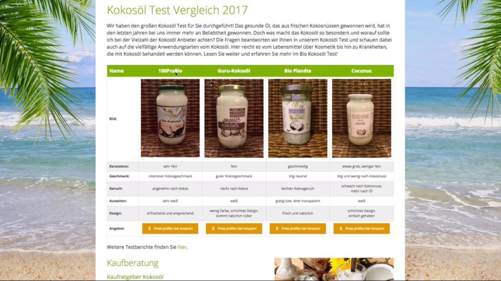 Kokosöl Test