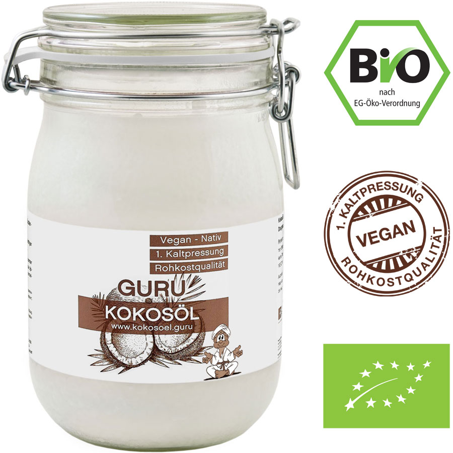 Guru Kokosöl - 1000ml im Bügelglas Kokosöl